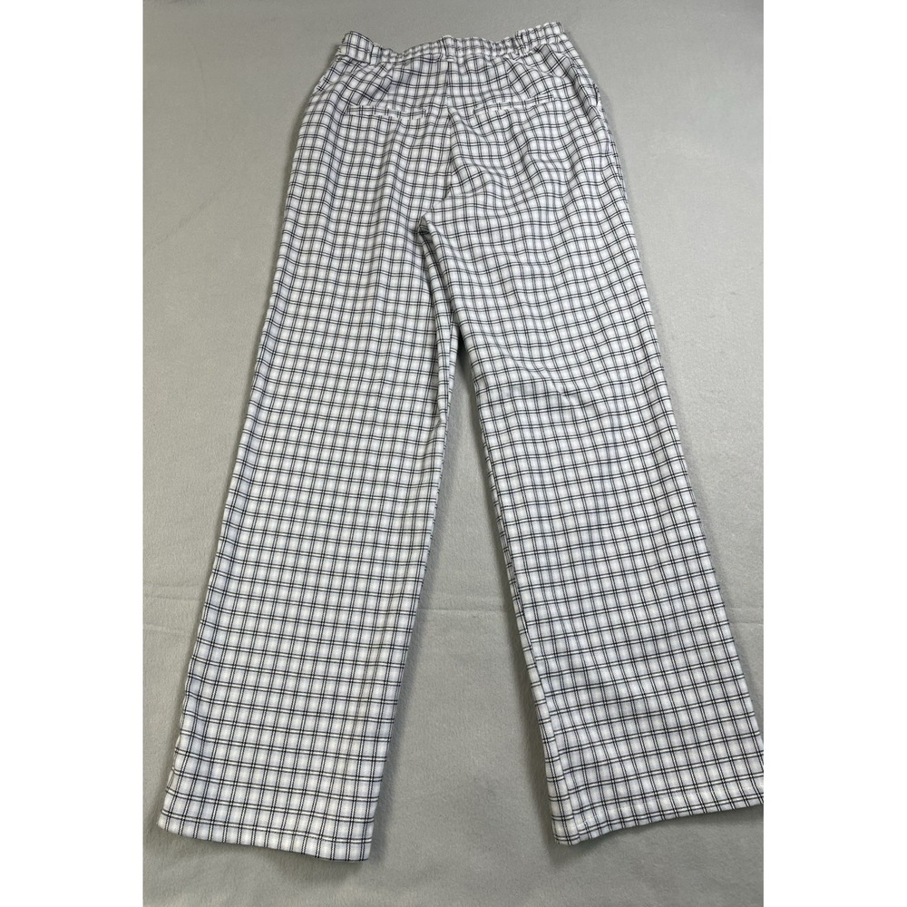 Hollister Ultra High Rise Pants Womens Blue White Plaid Casual Pleated Front‎ SM - Picture 11 of 15